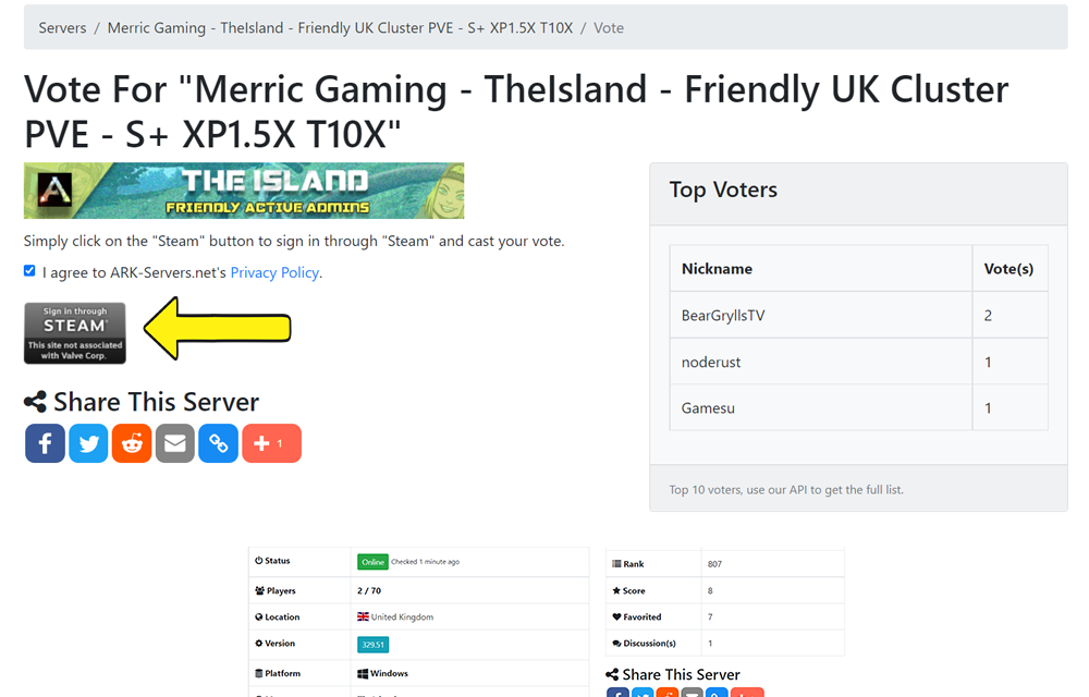 ark servers vote guide