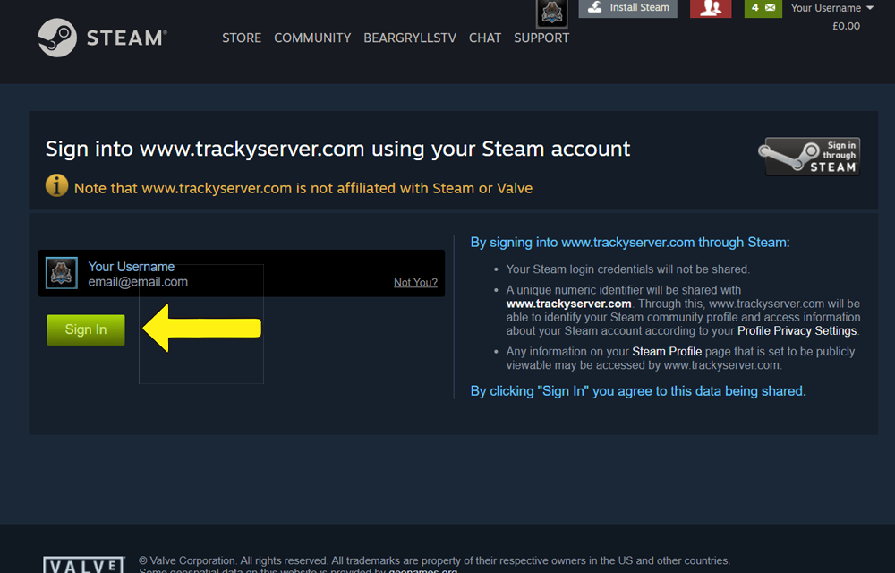 trackyservers steam sign in